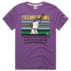 Cris Carter Minnesota Vikings Homage Unisex Tecmo Bowl Retired Player Graphic Tri-Blend T-Shirt Purple