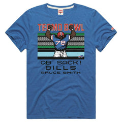Bruce Smith Buffalo Bills Homage Unisex Tecmo Bowl Retired Player Graphic Tri-Blend T-Shirt Royal