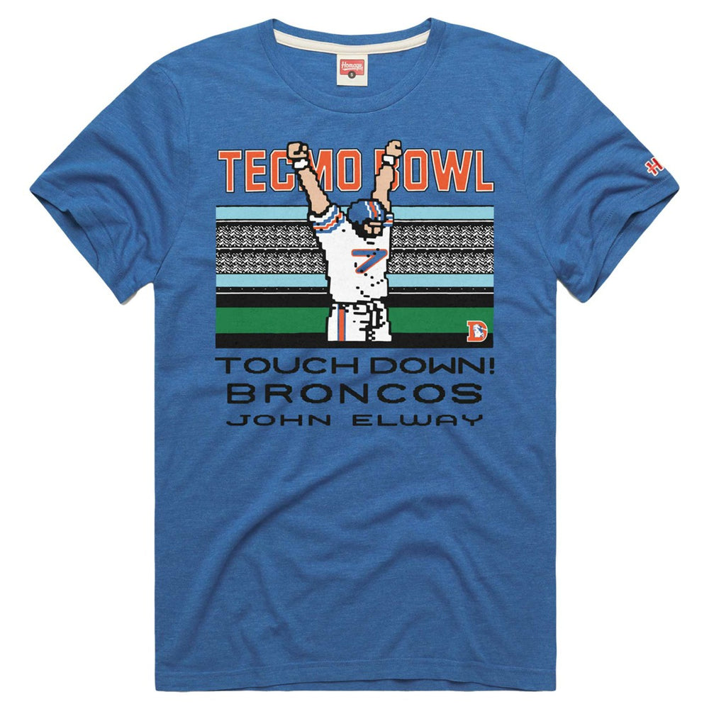 John Elway Denver Broncos Homage Unisex Tecmo Bowl Retired Player Graphic Tri-Blend T-Shirt Royal