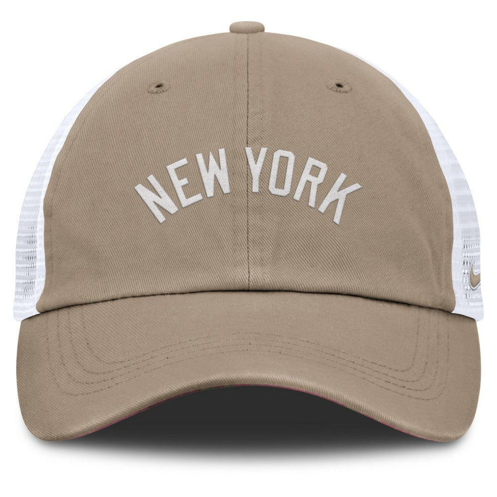 New York Yankees Nike Unisex Mother's Day Club Trucker Adjustable Hat - Khaki/White Hats