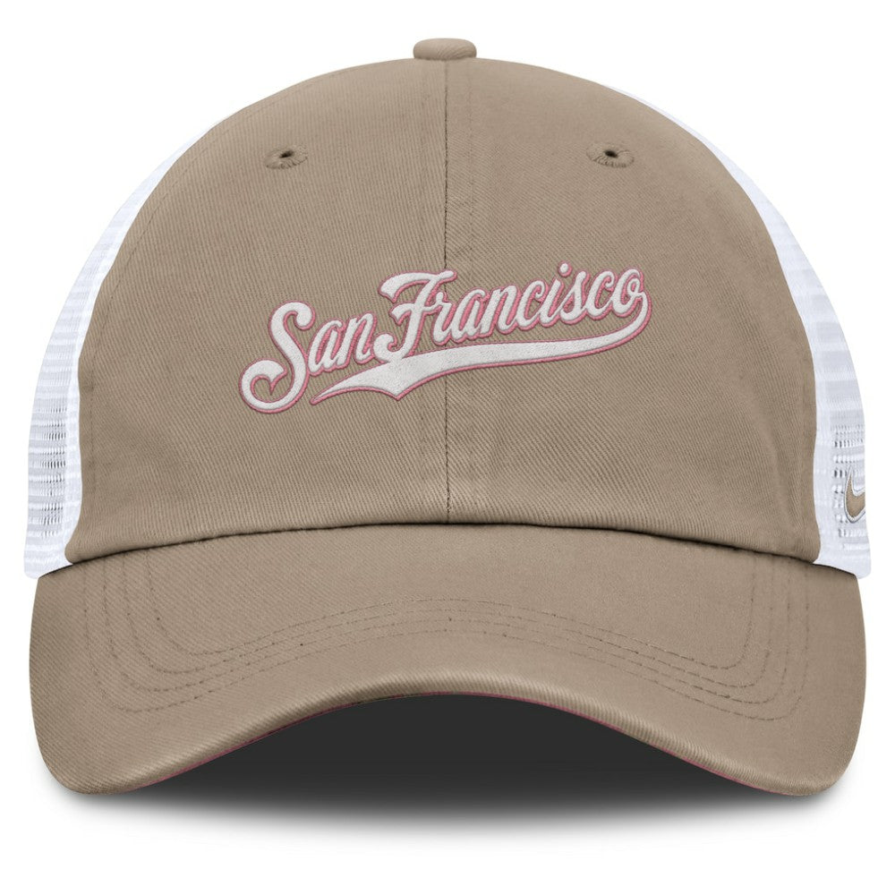 San Francisco Giants Nike Unisex Mother's Day Club Trucker Adjustable Hat - Khaki/White Hats