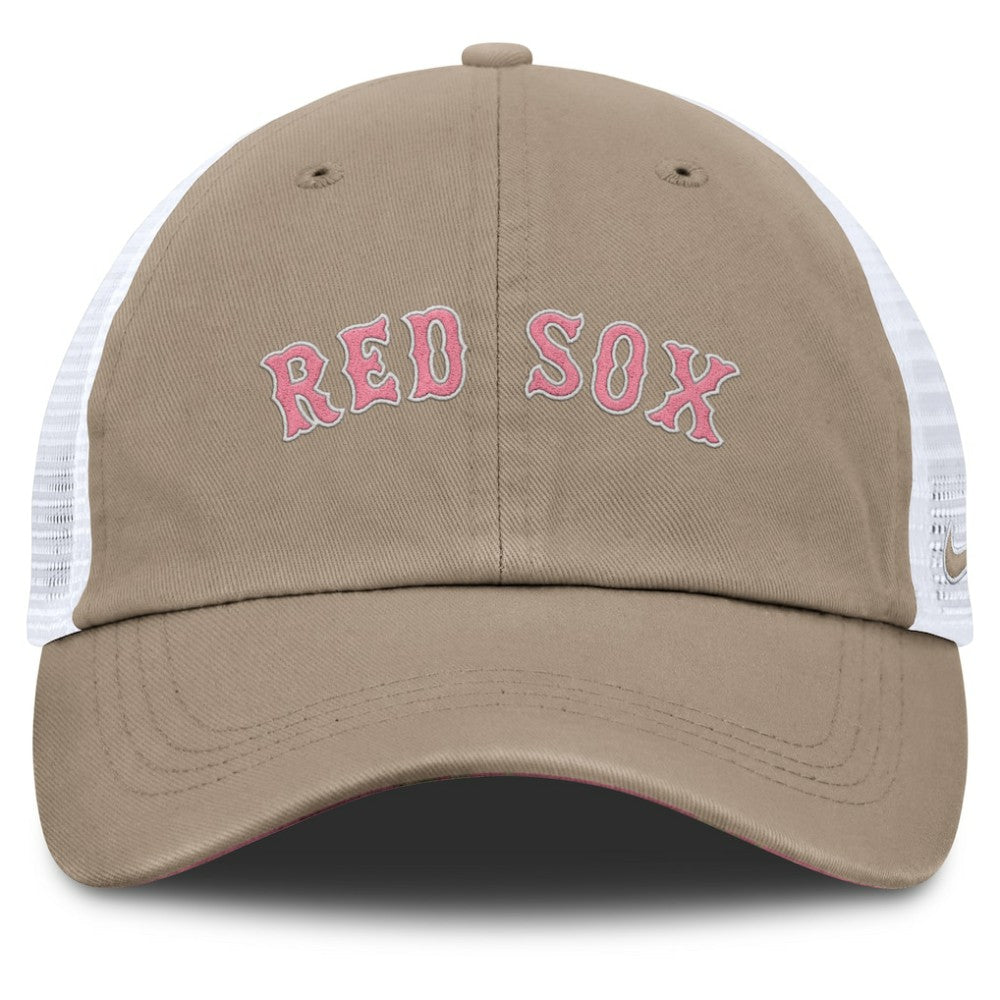 Boston Red Sox Nike Unisex Mother's Day Club Trucker Adjustable Hat - Khaki/White Hats