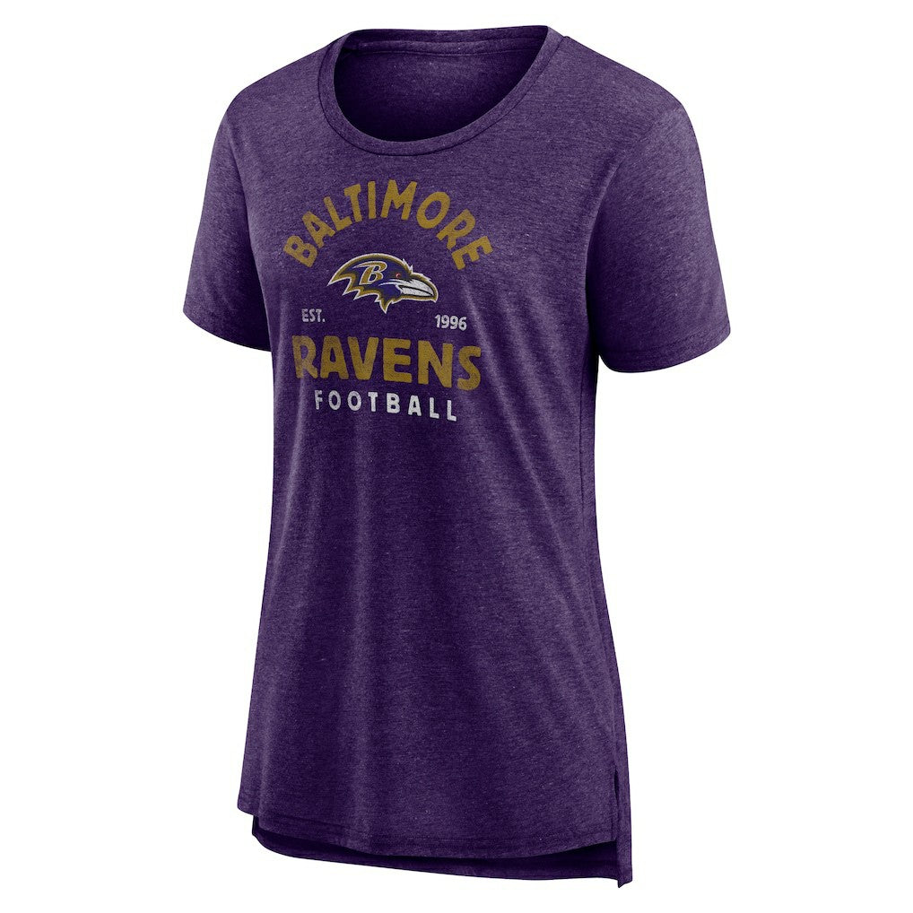 Baltimore Ravens Women's Vintage Arch Tri-Blend T-Shirt Purple