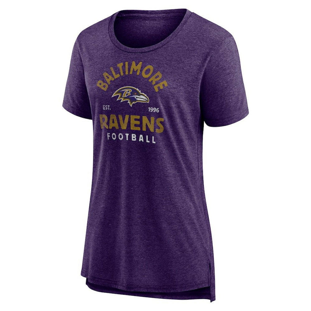 Baltimore Ravens Women's Vintage Arch Tri-Blend T-Shirt Purple