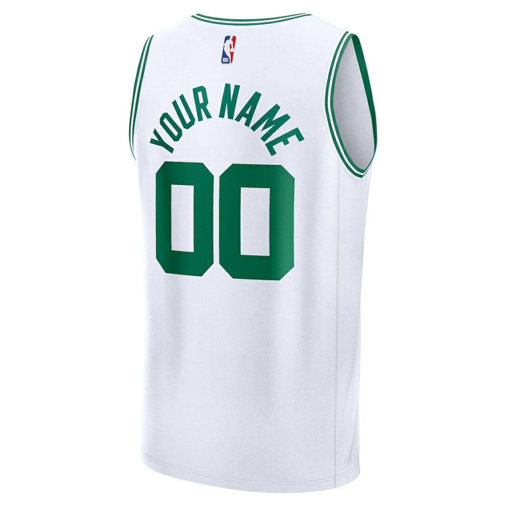 Boston Celtics Fast Break Custom Jersey Association Edition White