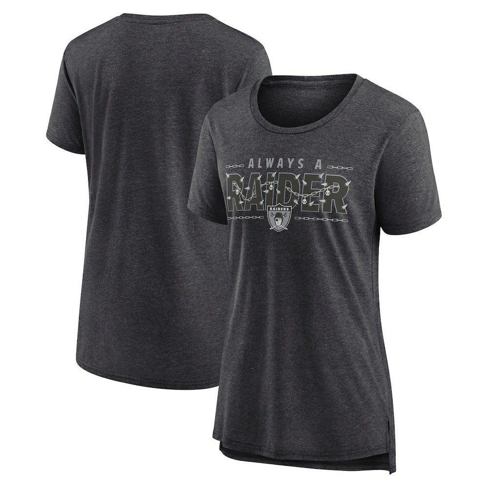 Las Vegas Raiders Women's Vintage Graphic Tri-Blend Scoop Neck T-Shirt Charcoal