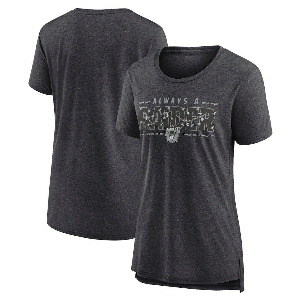 Las Vegas Raiders Women's Vintage Graphic Tri-Blend Scoop Neck T-Shirt Charcoal
