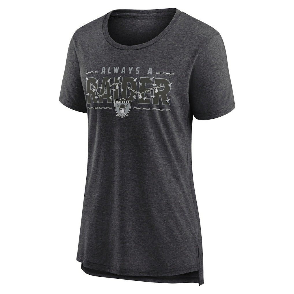 Las Vegas Raiders Women's Vintage Graphic Tri-Blend Scoop Neck T-Shirt Charcoal
