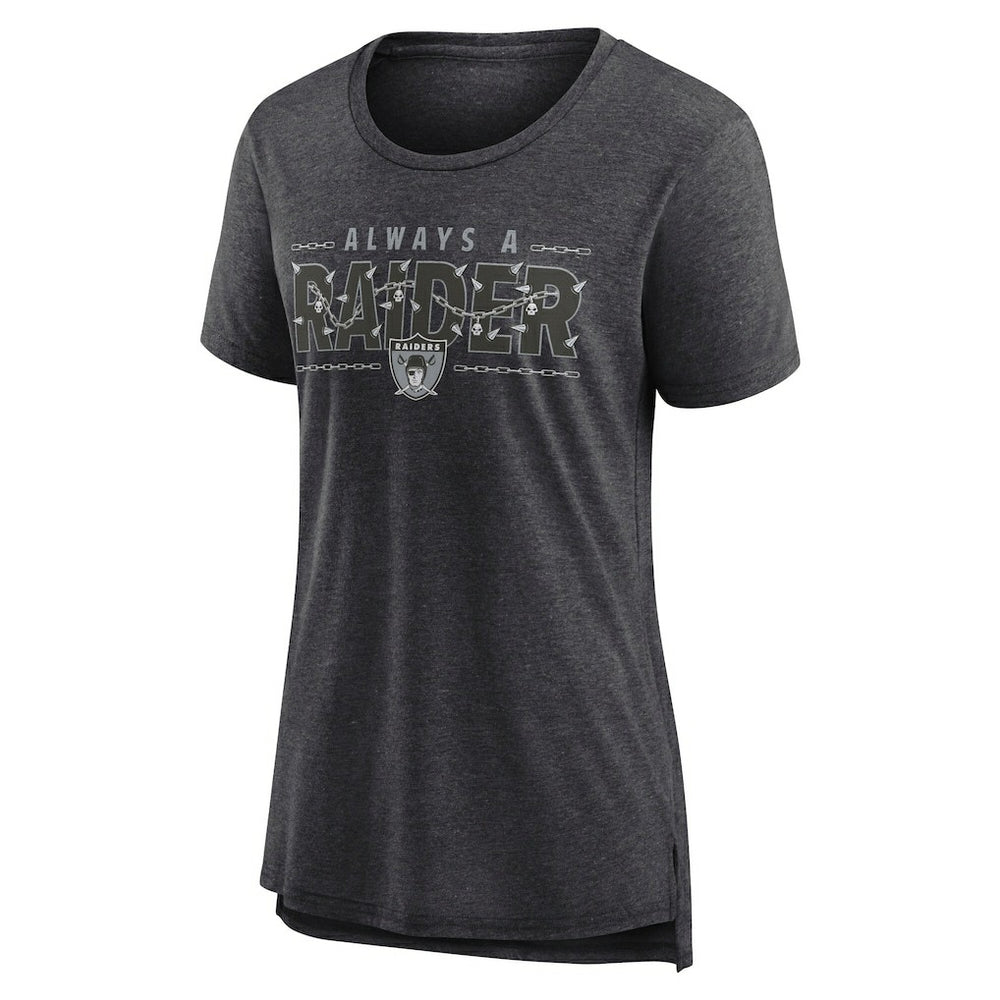 Las Vegas Raiders Women's Vintage Graphic Tri-Blend Scoop Neck T-Shirt Charcoal