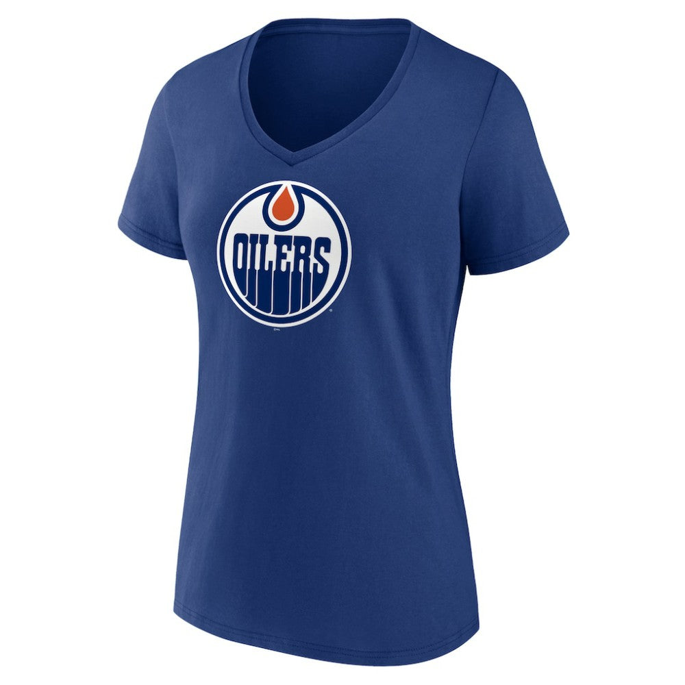 NHL Edmonton Oilers Women's Primary Logo T-Shirt - Blue