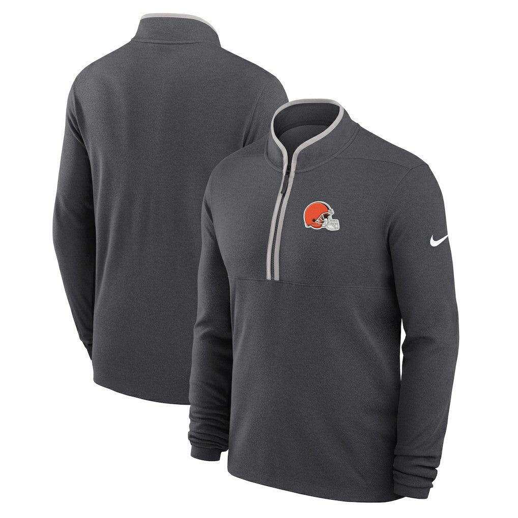 Cleveland Browns Lightweight Victory Dri-FIT Half-Zip Pullover Anthracite