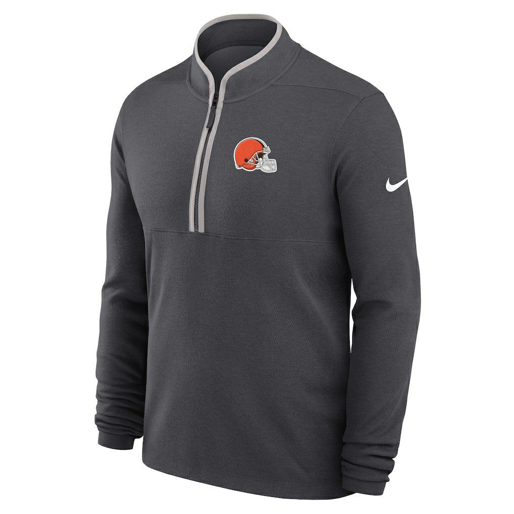 Cleveland Browns Lightweight Victory Dri-FIT Half-Zip Pullover Anthracite