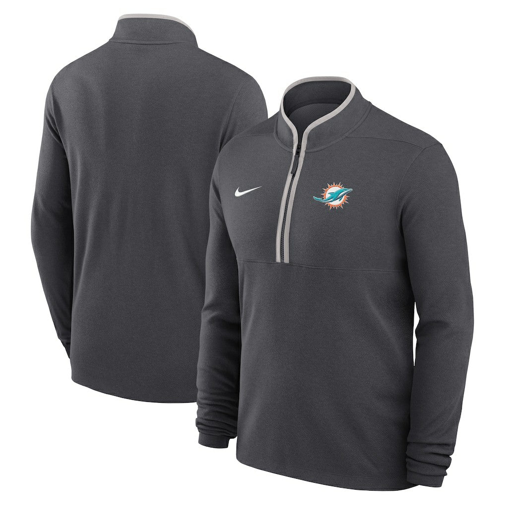 Miami Dolphins Lightweight Victory Dri-FIT Half-Zip Pullover Anthracite