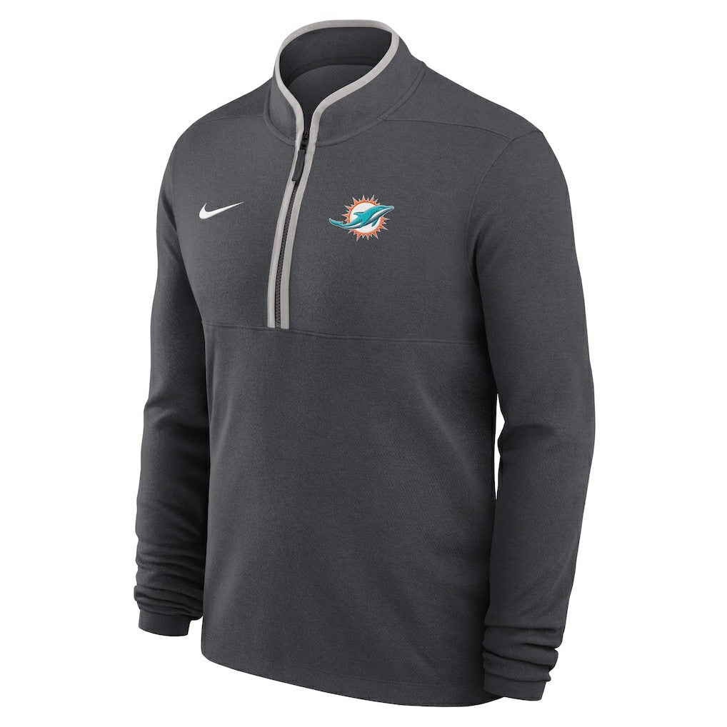 Miami Dolphins Lightweight Victory Dri-FIT Half-Zip Pullover Anthracite