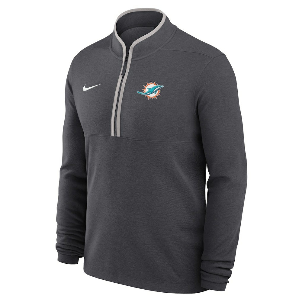 Miami Dolphins Lightweight Victory Dri-FIT Half-Zip Pullover Anthracite