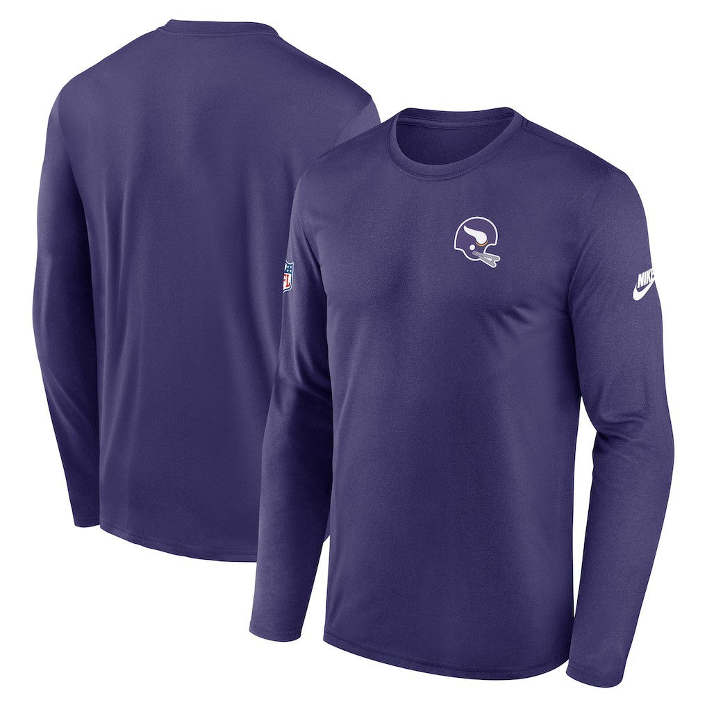 Minnesota Vikings Legend Small Logo Dri-FIT Long Sleeve T-Shirt Purple