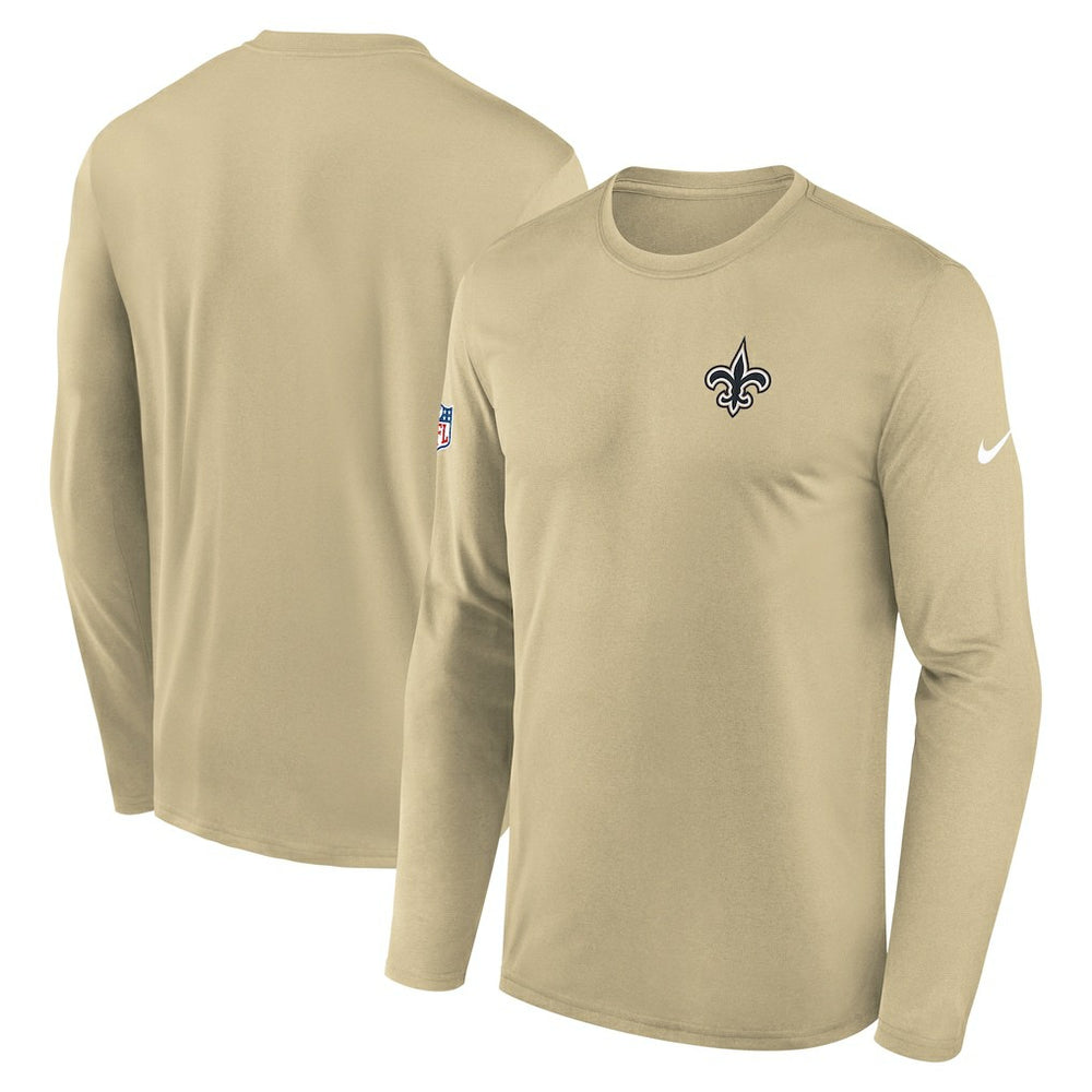 New Orleans Saints Legend Small Logo Dri-FIT Long Sleeve T-Shirt Gold