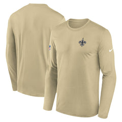 New Orleans Saints Legend Small Logo Dri-FIT Long Sleeve T-Shirt Gold