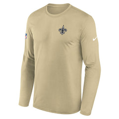 New Orleans Saints Legend Small Logo Dri-FIT Long Sleeve T-Shirt Gold