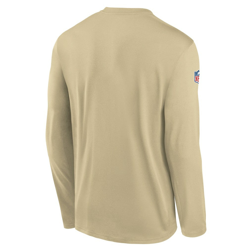New Orleans Saints Legend Small Logo Dri-FIT Long Sleeve T-Shirt Gold