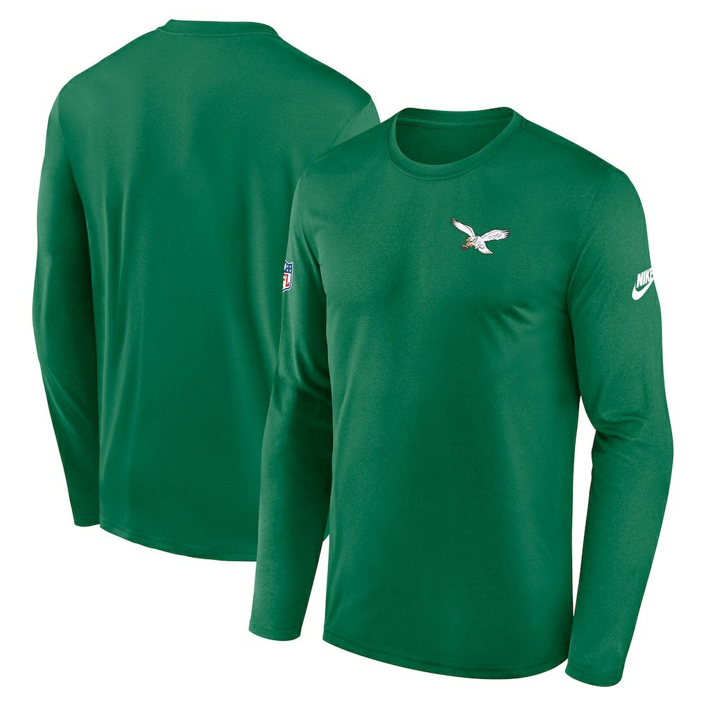 Philadelphia Eagles Legend Small Logo Dri-FIT Long Sleeve T-Shirt Kelly Green
