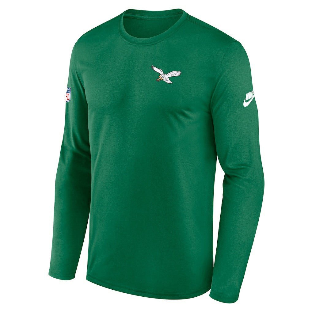 Philadelphia Eagles Legend Small Logo Dri-FIT Long Sleeve T-Shirt Kelly Green