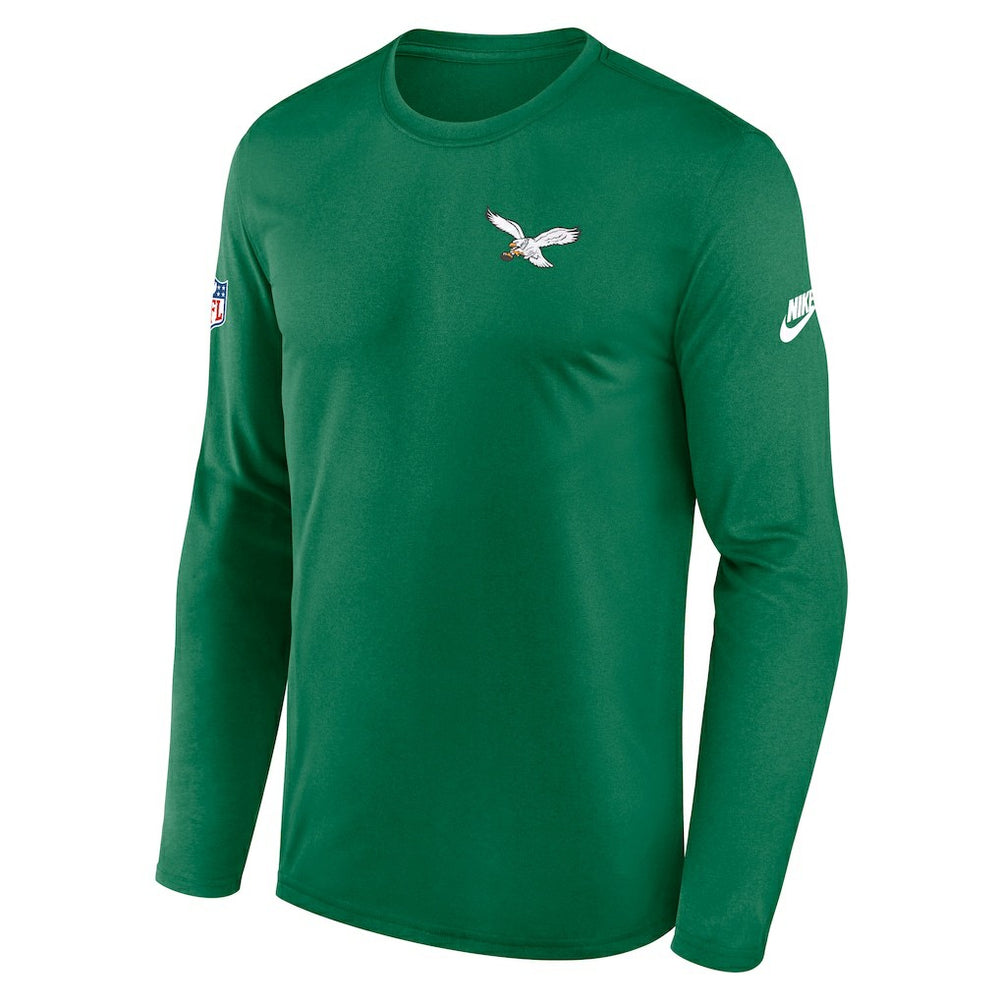Philadelphia Eagles Legend Small Logo Dri-FIT Long Sleeve T-Shirt Kelly Green