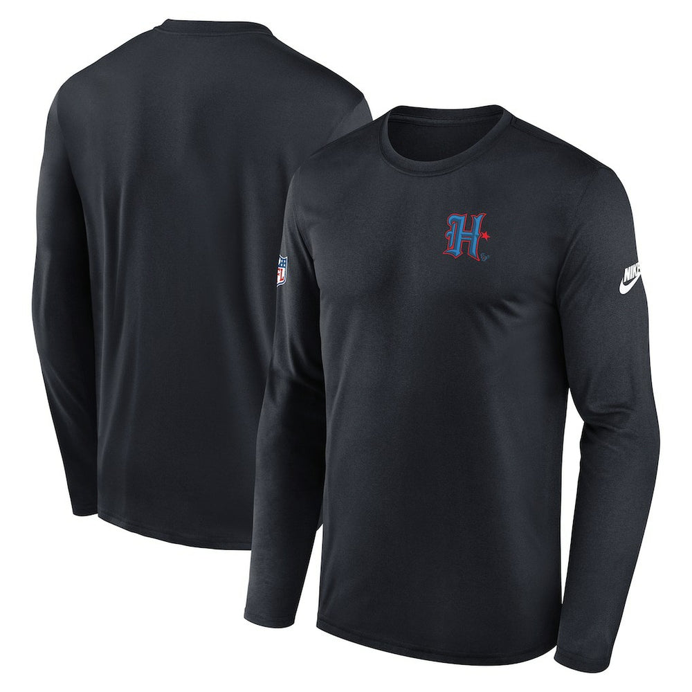 Houston Texans Legend Small Logo Dri-FIT Long Sleeve T-Shirt Navy