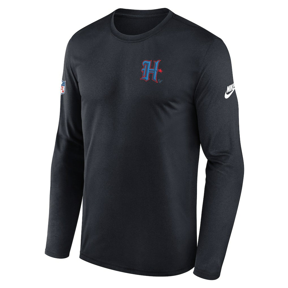 Houston Texans Legend Small Logo Dri-FIT Long Sleeve T-Shirt Navy