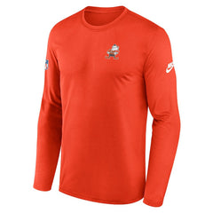 Cleveland Browns Legend Small Logo Dri-FIT Long Sleeve T-Shirt Orange