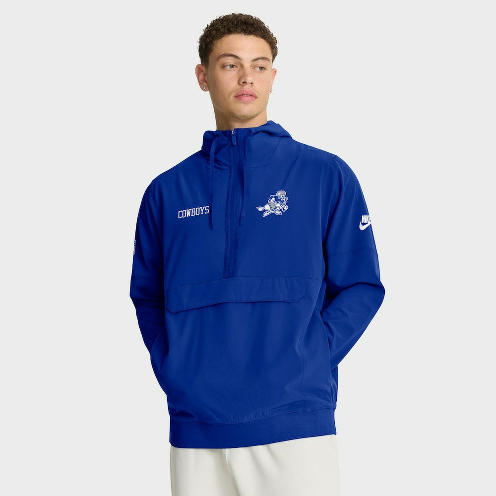 Dallas Cowboys Sideline Alt Pack Anorak Half-Zip Hoodie Jacket Royal