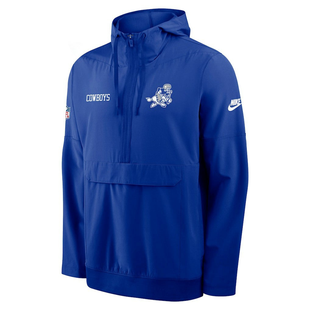 Dallas Cowboys Sideline Alt Pack Anorak Half-Zip Hoodie Jacket Royal