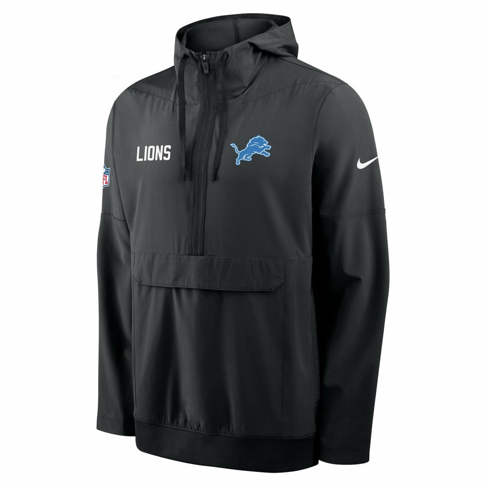 Detroit Lions Sideline Alt Pack Anorak Half-Zip Hoodie Jacket Black