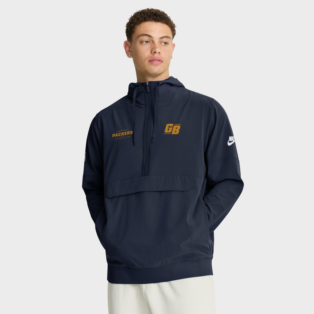 Green Bay Packers The 1923 Classic Sideline Half-Zip Anorak Jacket Navy