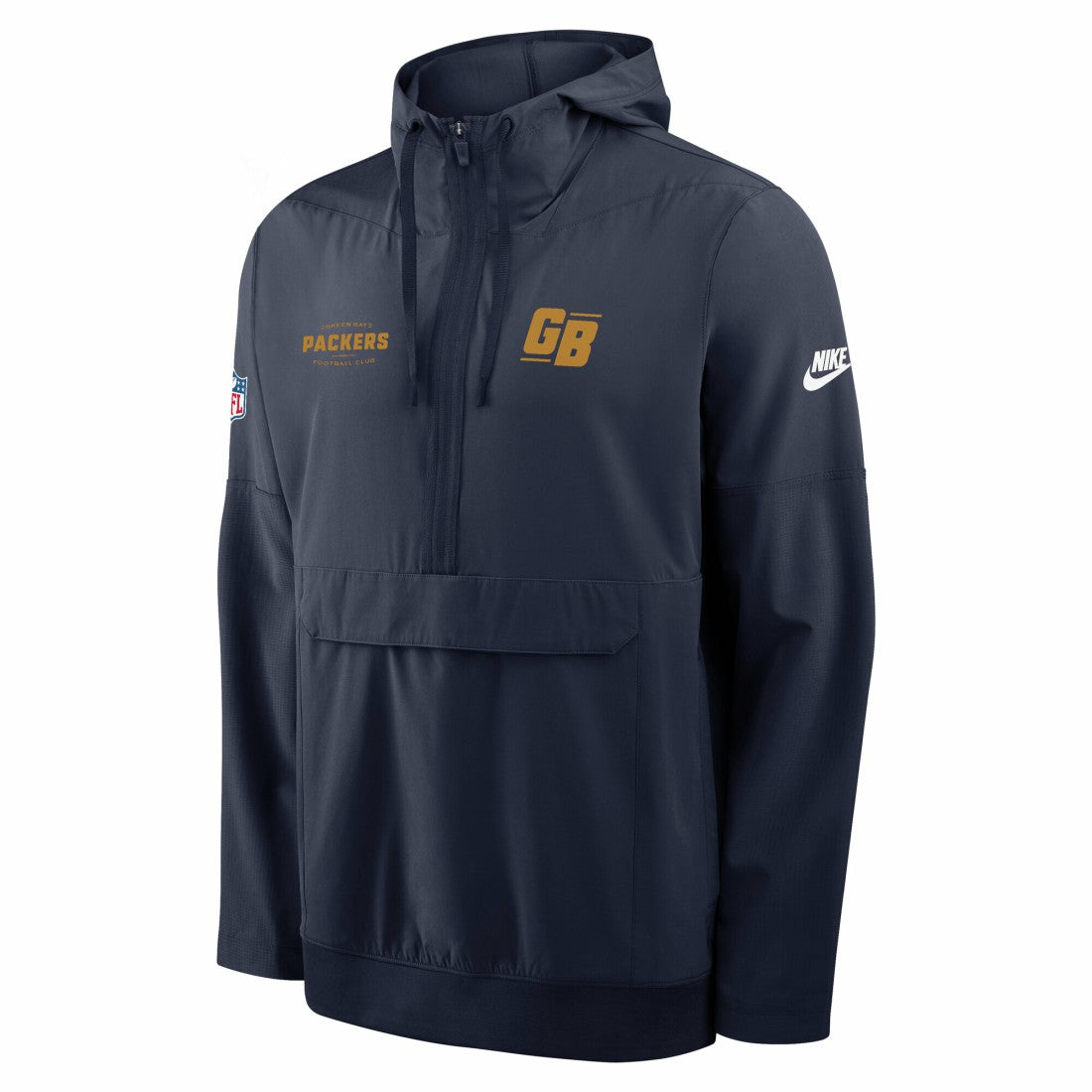 Green Bay Packers The 1923 Classic Sideline Half-Zip Anorak Jacket Navy