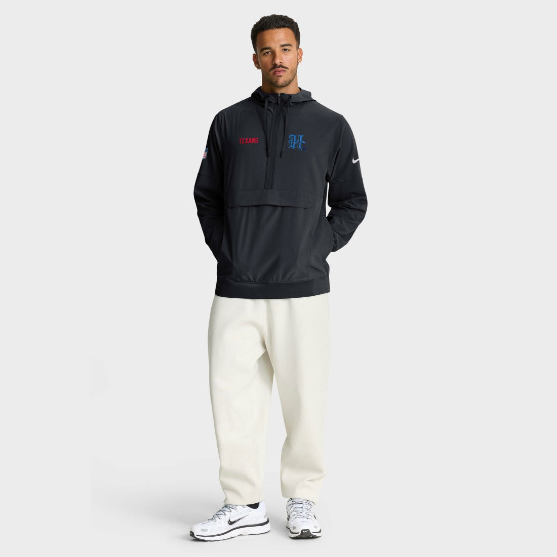 Houston Texans Sideline Alt Pack Anorak Half-Zip Hoodie Jacket Navy