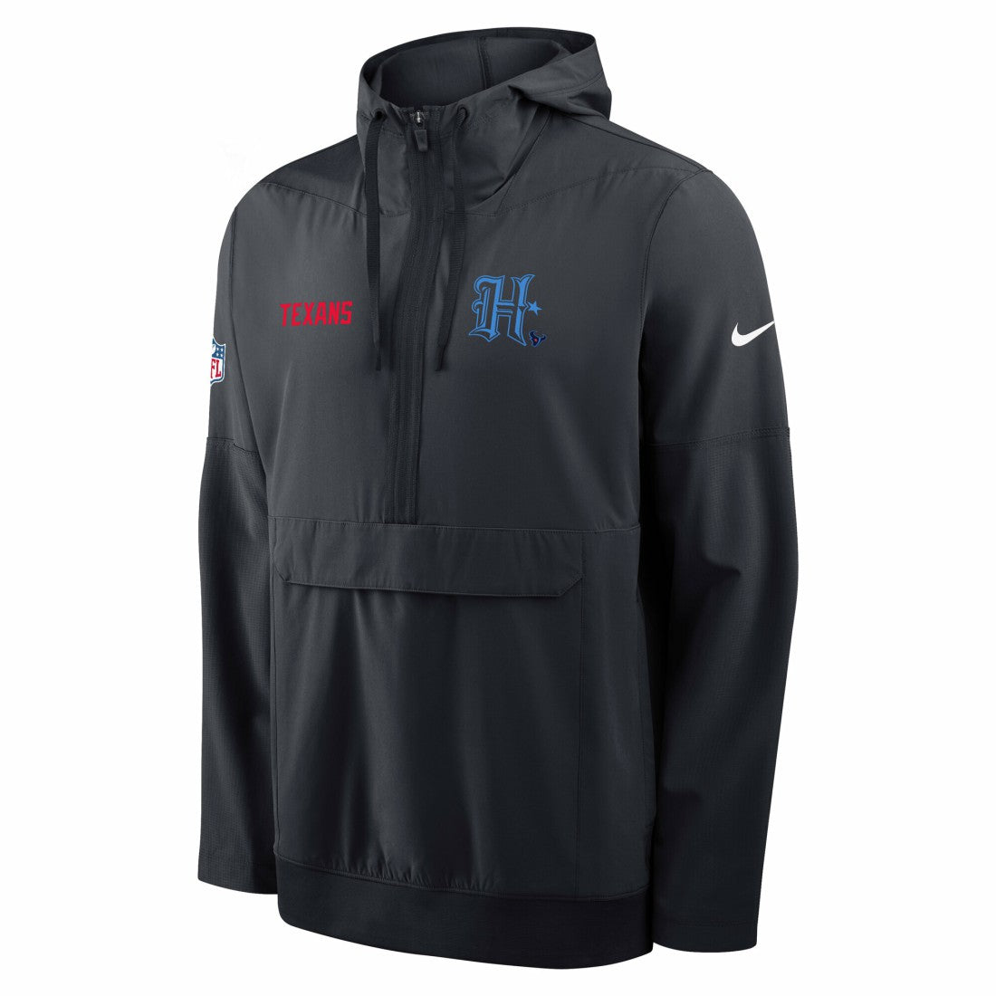 Houston Texans Sideline Alt Pack Anorak Half-Zip Hoodie Jacket Navy