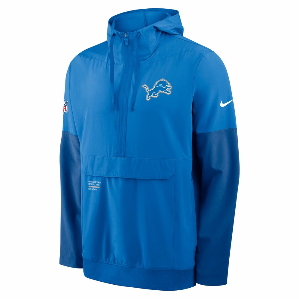 Detroit Lions Sideline Anorak Half-Zip Hoodie Jacket Blue