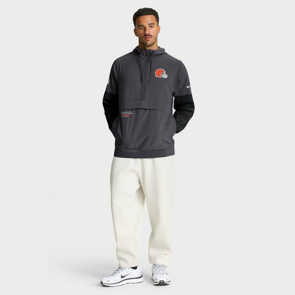Cleveland Browns Sideline Anorak Half-Zip Hoodie Jacket Anthracite