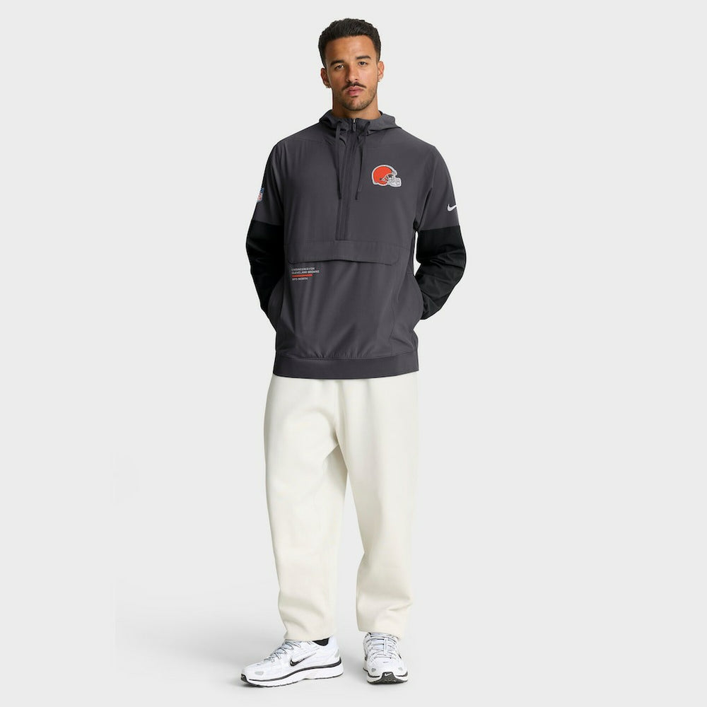 Cleveland Browns Sideline Anorak Half-Zip Hoodie Jacket Anthracite