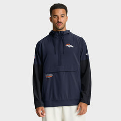 Denver Broncos Sideline Anorak Half-Zip Hoodie Jacket Navy