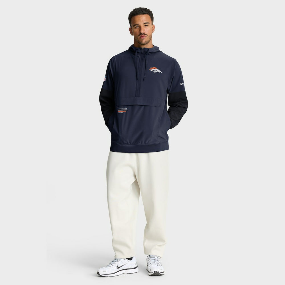 Denver Broncos Sideline Anorak Half-Zip Hoodie Jacket Navy