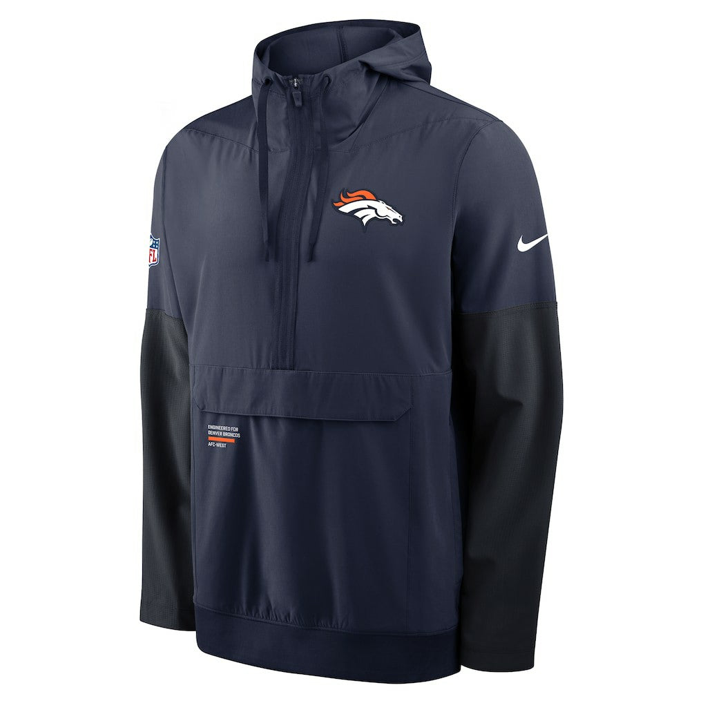 Denver Broncos Sideline Anorak Half-Zip Hoodie Jacket Navy