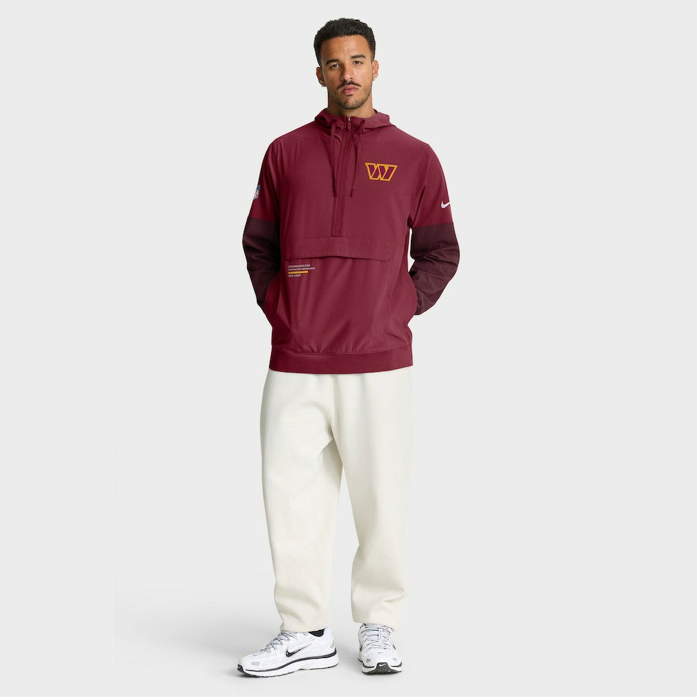 Washington Commanders Sideline Anorak Half-Zip Hoodie Jacket Burgundy