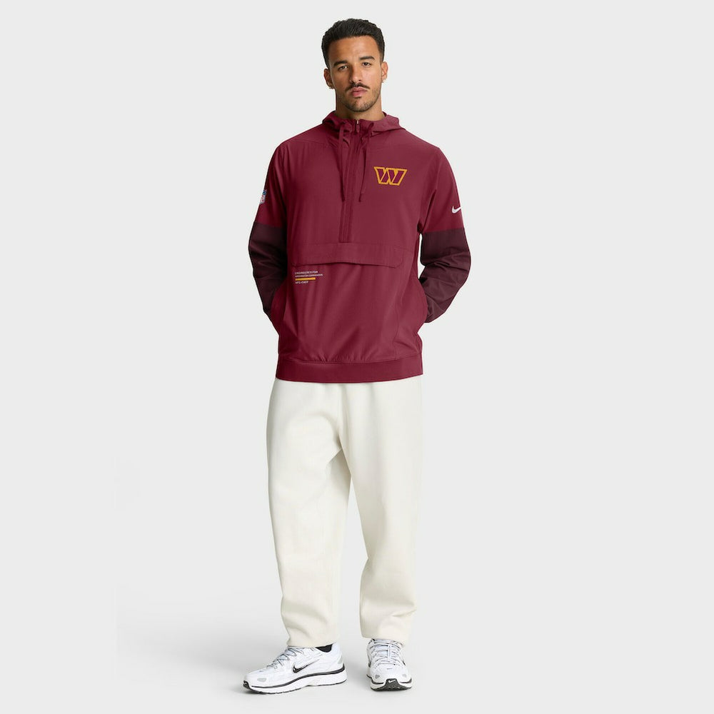 Washington Commanders Sideline Anorak Half-Zip Hoodie Jacket Burgundy