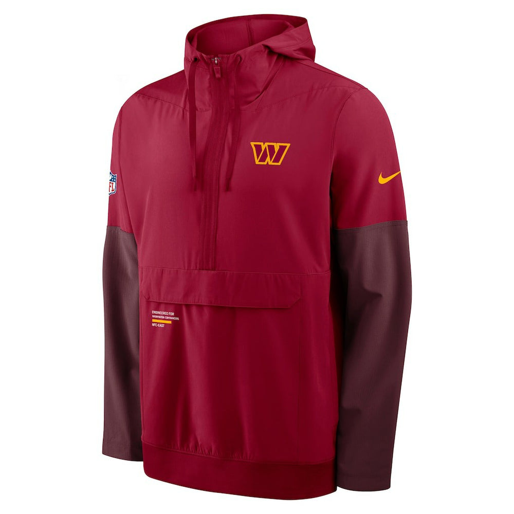 Washington Commanders Sideline Anorak Half-Zip Hoodie Jacket Burgundy