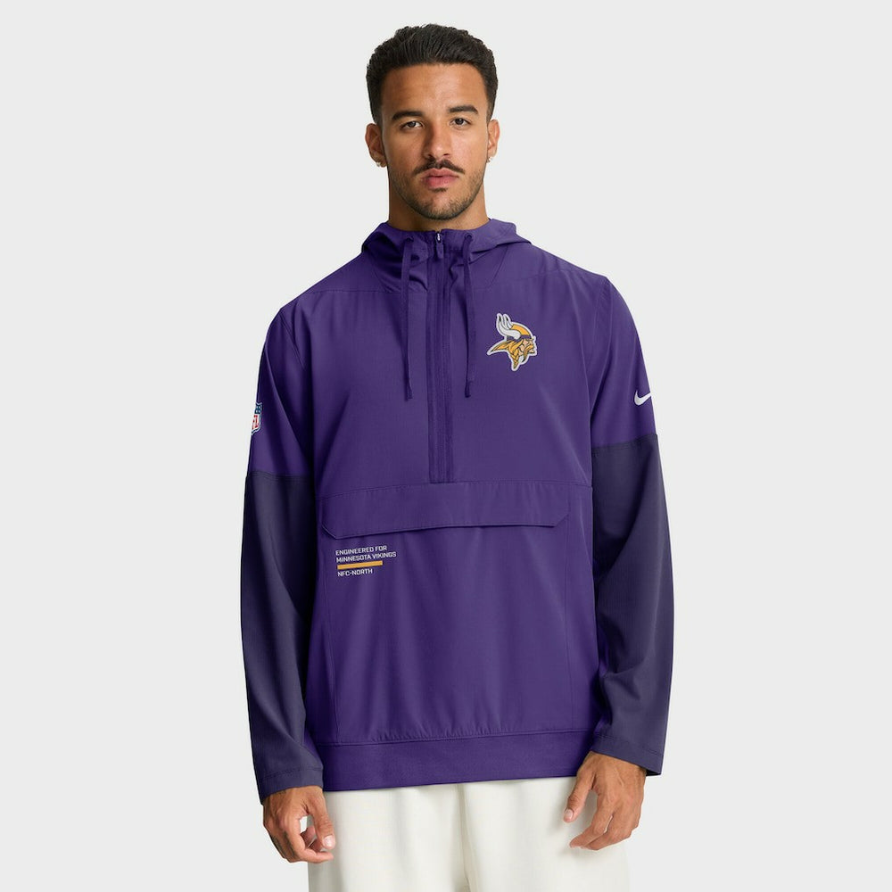 Minnesota Vikings Sideline Anorak Half-Zip Hoodie Jacket Purple