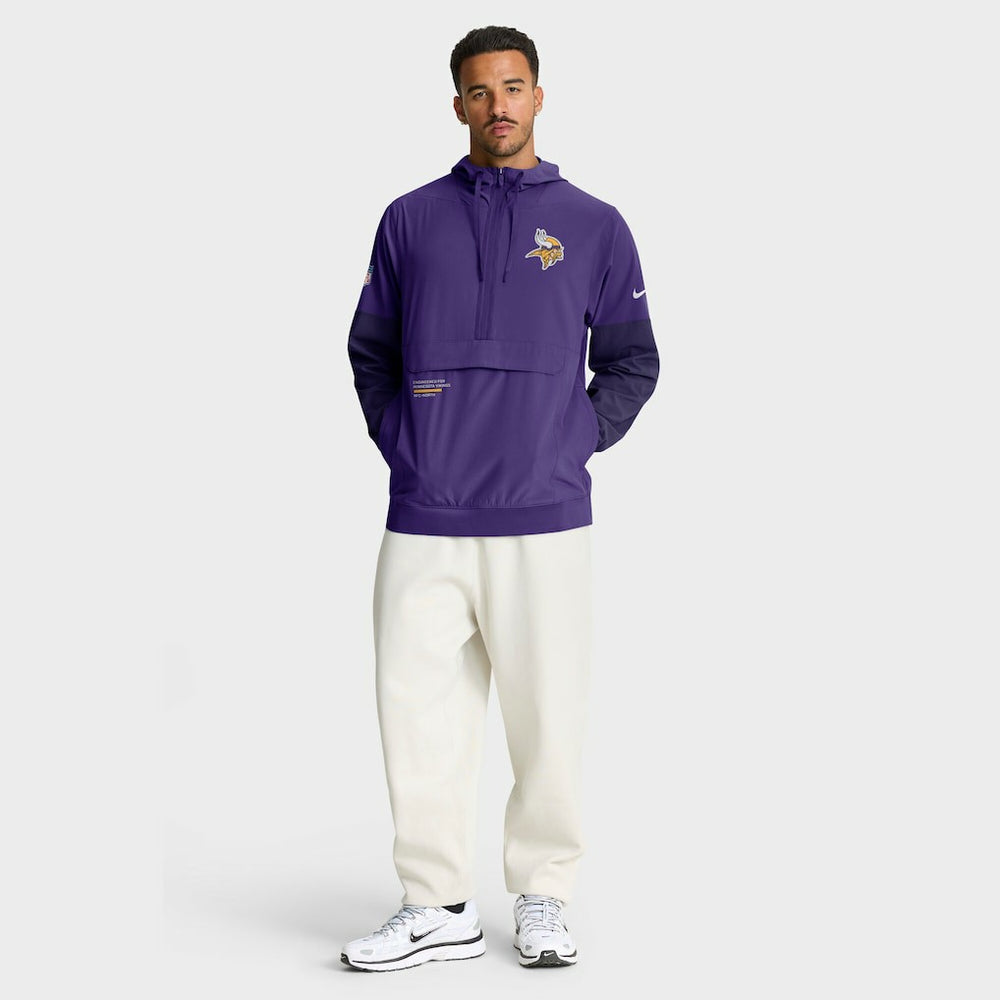 Minnesota Vikings Sideline Anorak Half-Zip Hoodie Jacket Purple