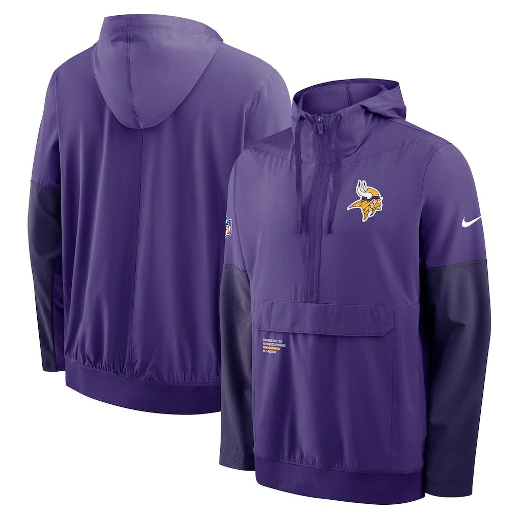 Minnesota Vikings Sideline Anorak Half-Zip Hoodie Jacket Purple