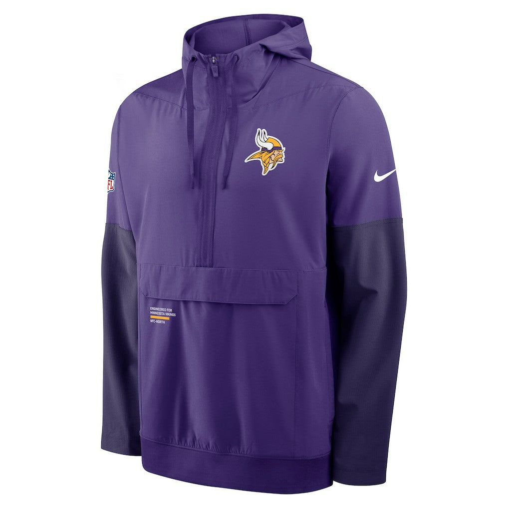 Minnesota Vikings Sideline Anorak Half-Zip Hoodie Jacket Purple
